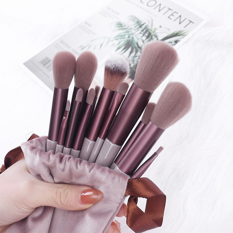 13-Piece Makeup Brush Set with Velvet Bag