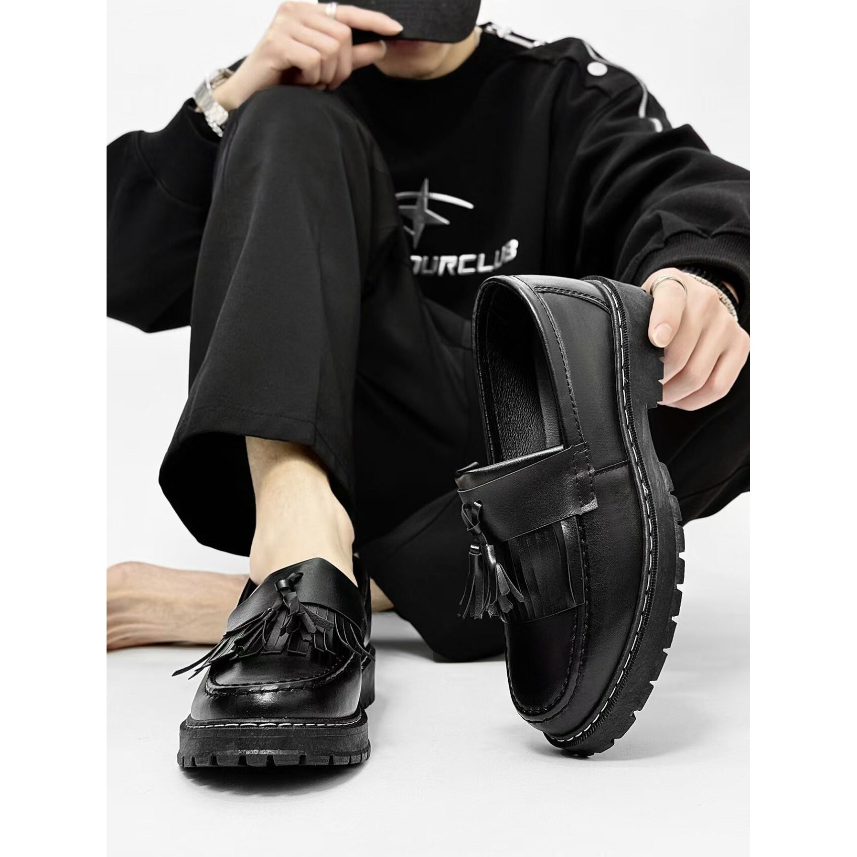 Soft Leather Thick-Soled Casual Leather Shoes for Men