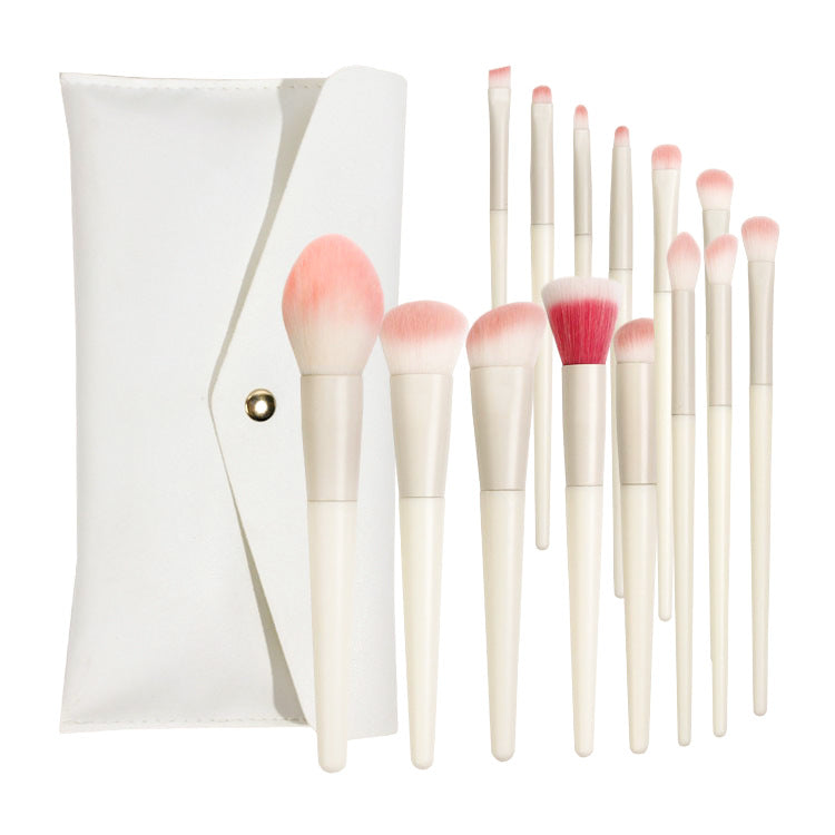 14-Piece Matte White Makeup Brush Set