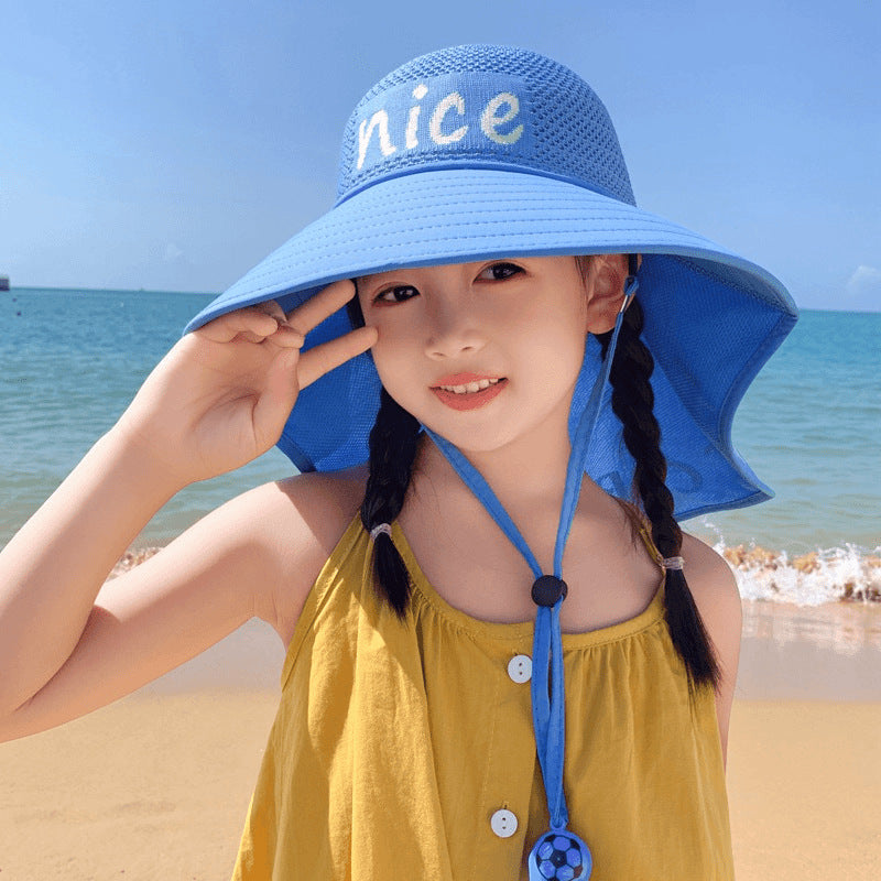 Kids USB Fan Sun Hat with Wide Brim