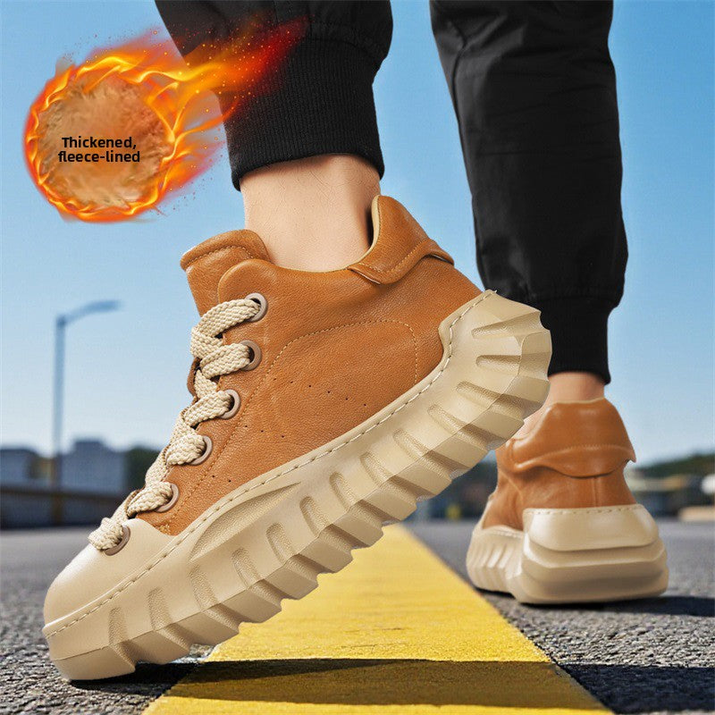 Winter Men High Top Velvet Thickened Cotton Shoes