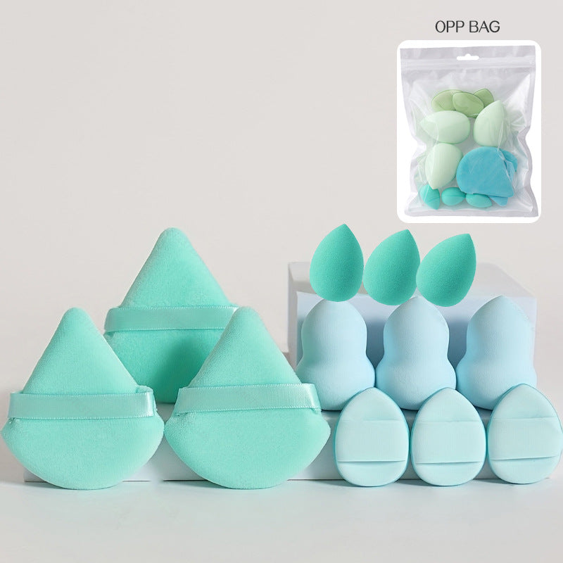 Soft Angled Makeup Sponge and Powder Puff Set