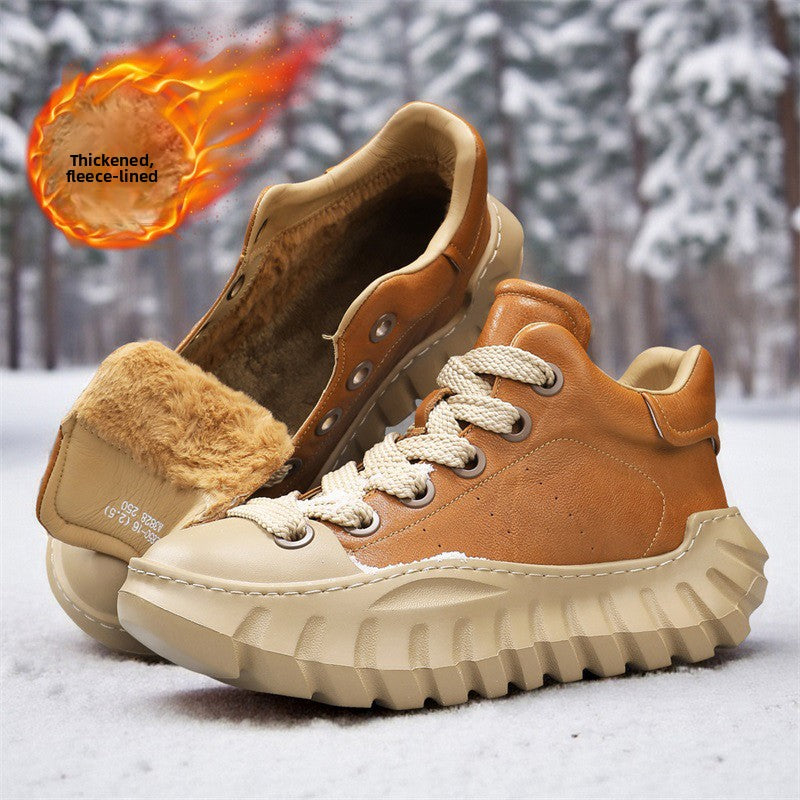 Winter Men High Top Velvet Thickened Cotton Shoes