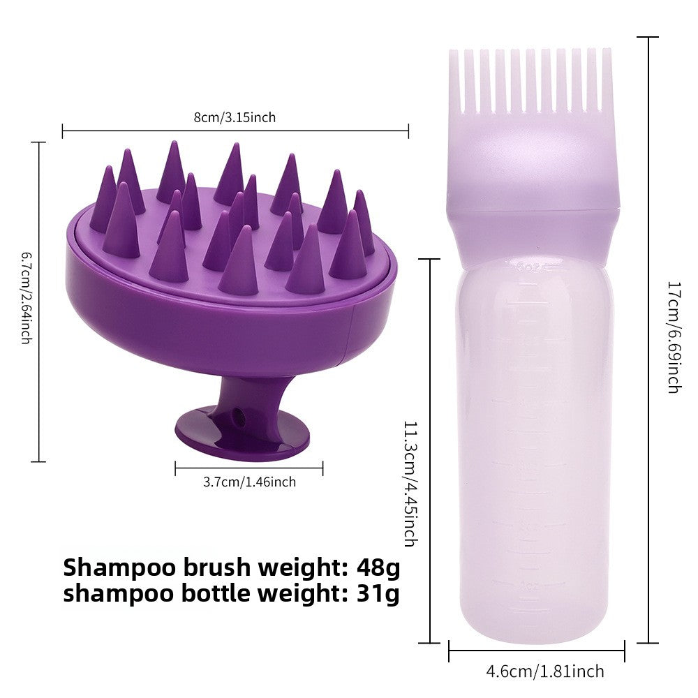 Silicone Scalp Massage Shampoo Brush and Hair Care Set