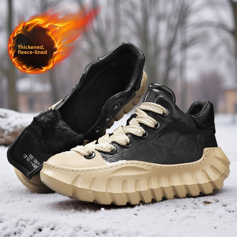 Winter Men High Top Velvet Thickened Cotton Shoes