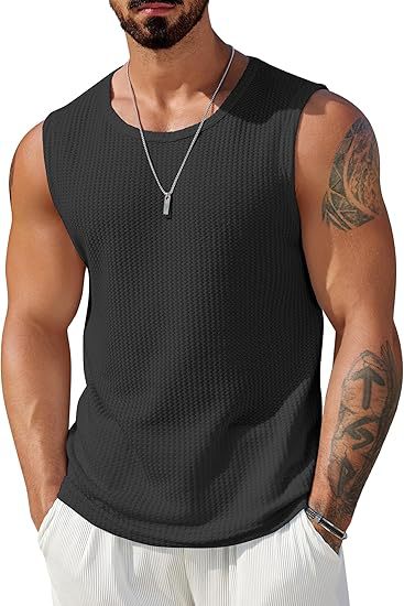 Men Sleeveless Vest Tank Top Breathable Summer Casual