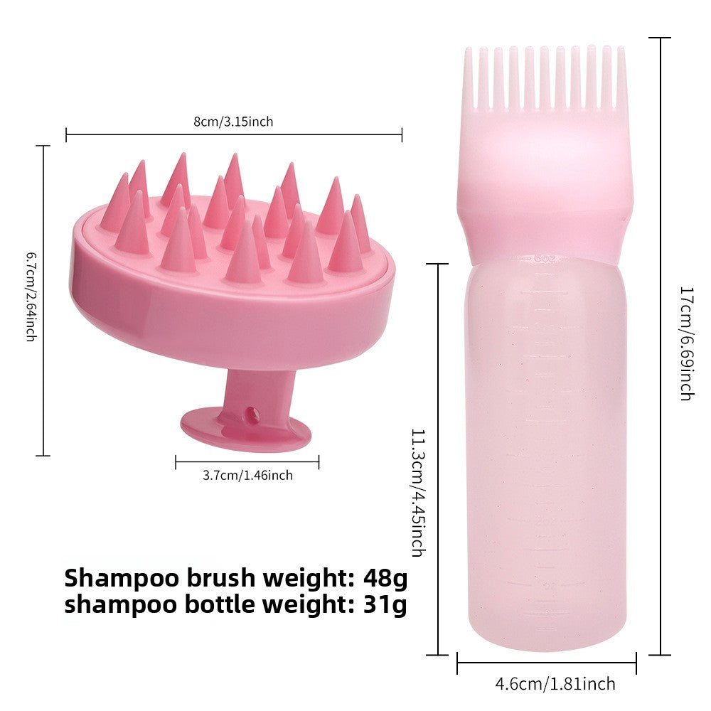 Silicone Scalp Massage Shampoo Brush and Hair Care Set