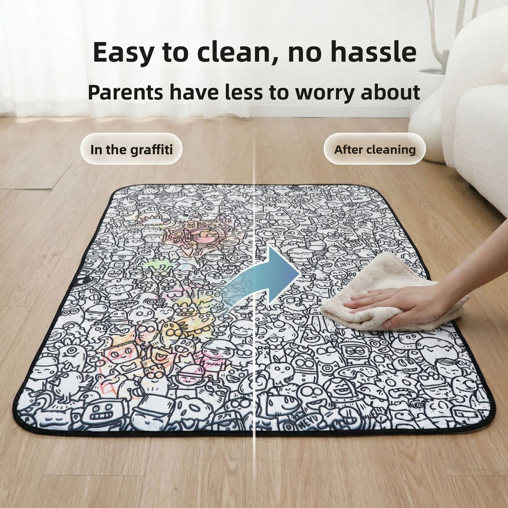 Kids Drawing Blanket with Washable Pens