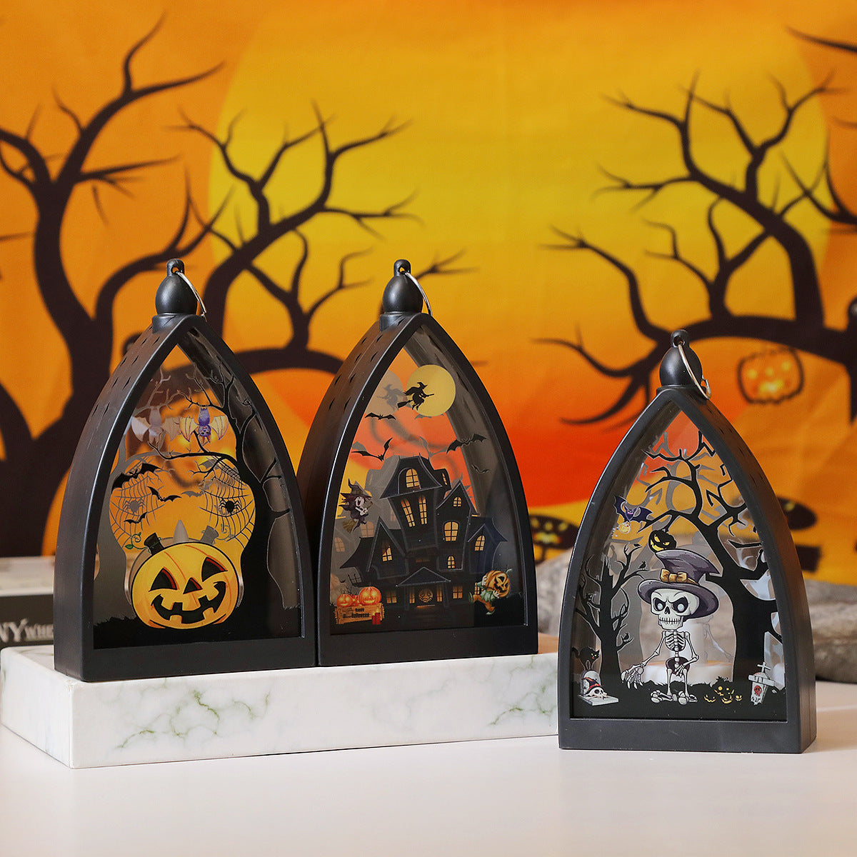 Halloween Pumpkin Lanterns LED Handheld Lights for Kids Party Decorations