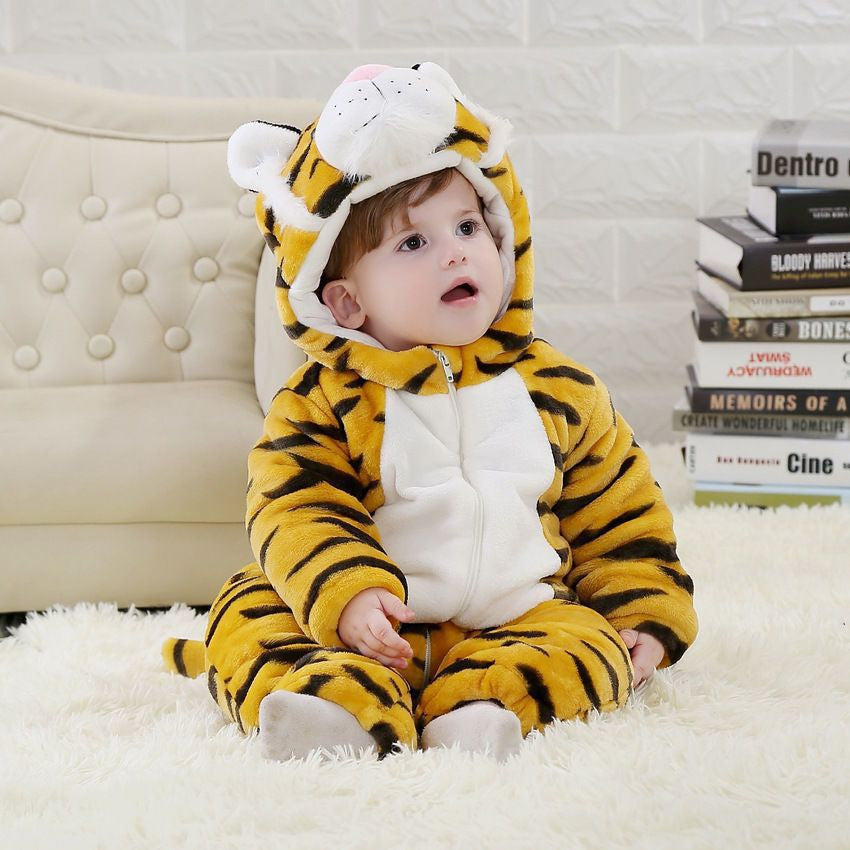 Infant Flannel Romper with Hood