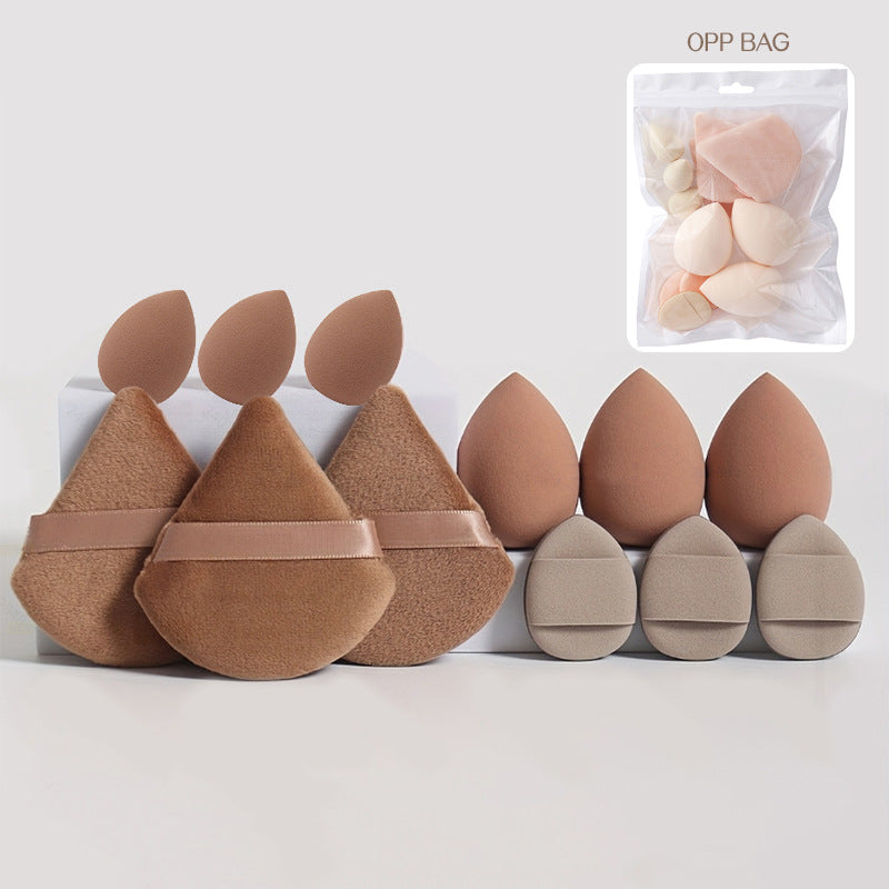 Soft Angled Makeup Sponge and Powder Puff Set