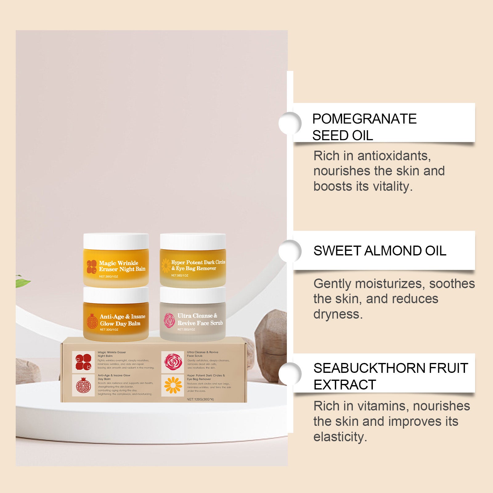 Multi-functional day and night moisturizing skincare