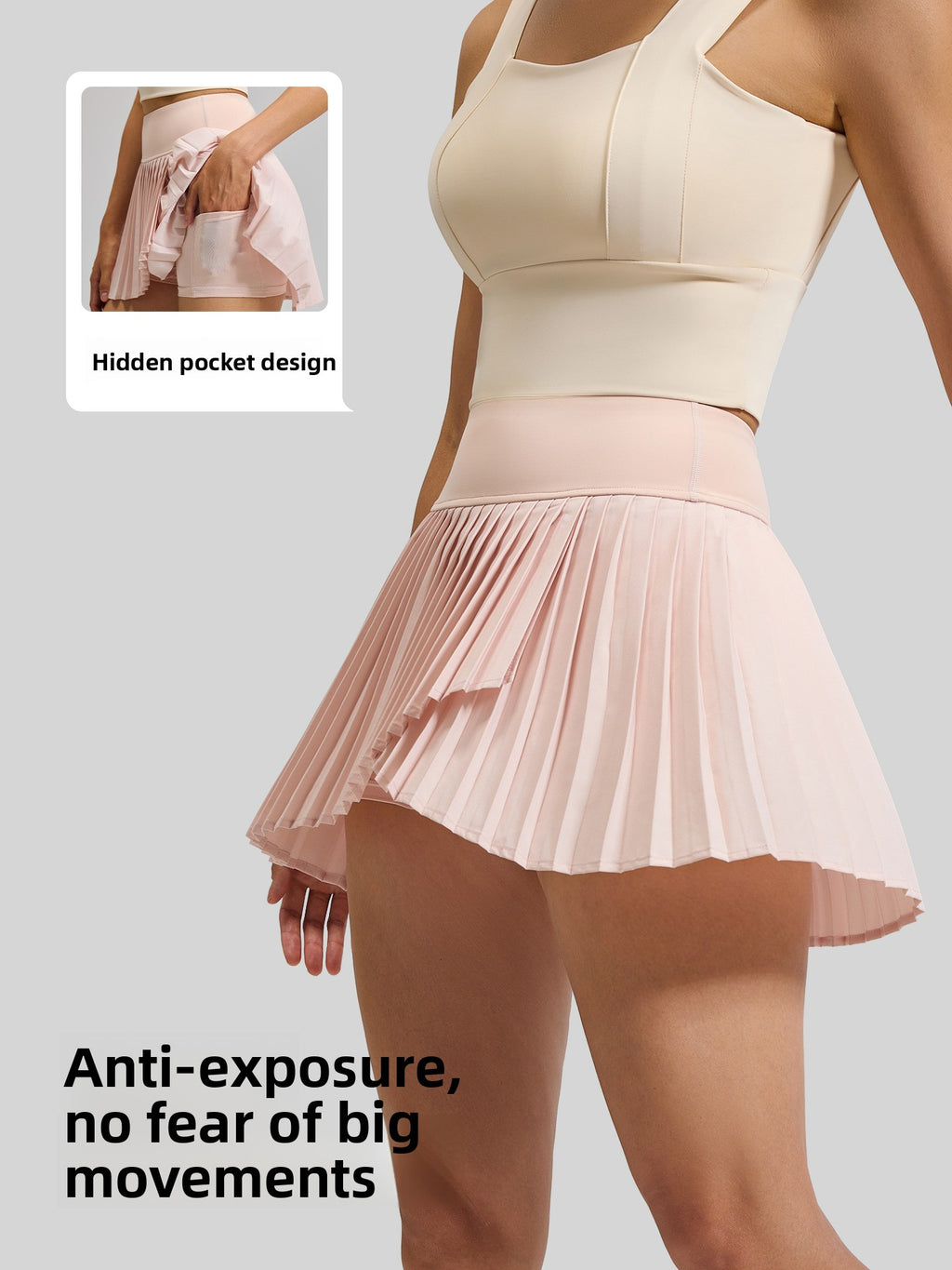 Sports Skirt Summer Fake Two-Piece Split Pleated Skirt