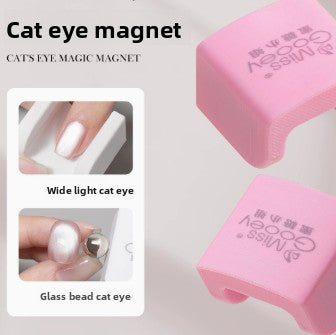Nail art rotating glass bead cat eye makeup remover