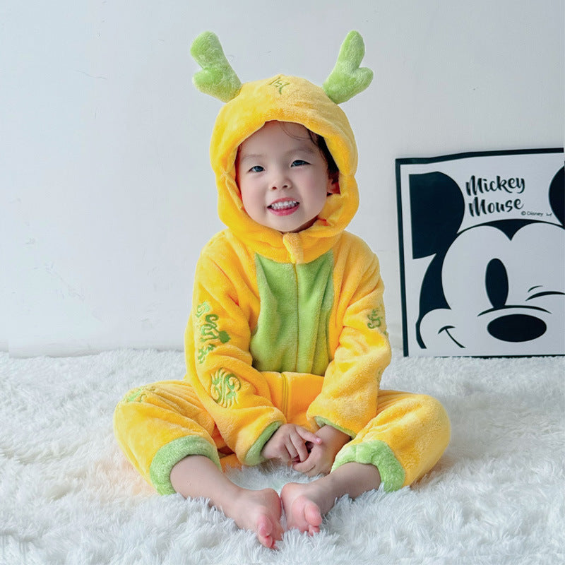 Infant Flannel Romper with Hood