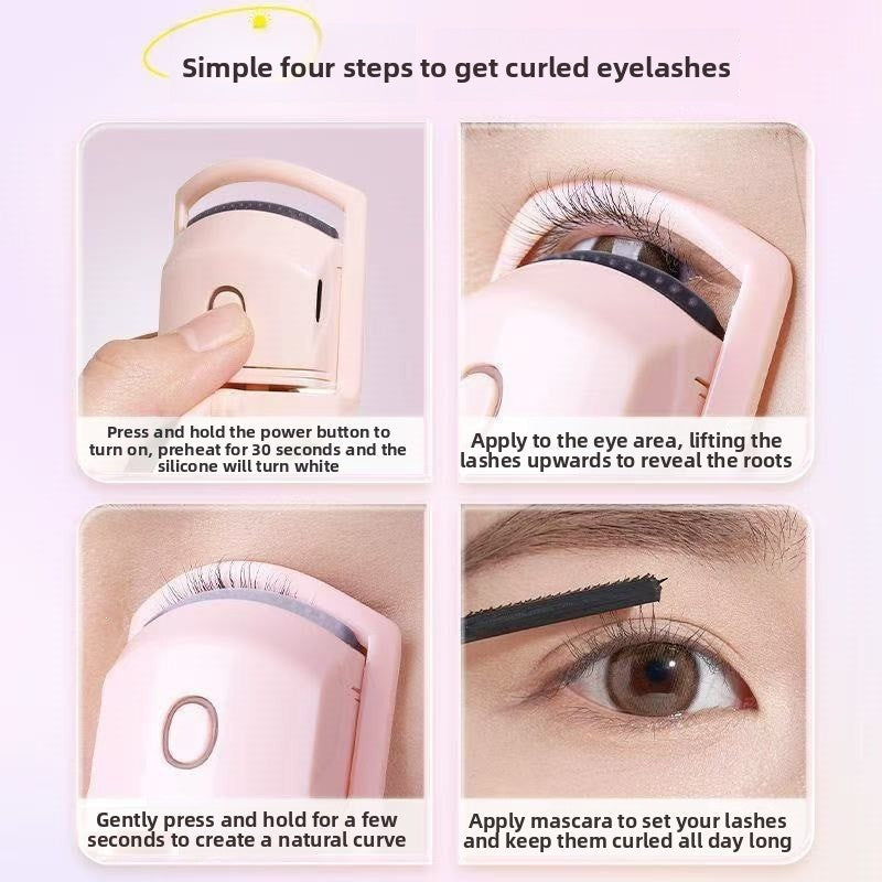 Electric Heated Eyelash Curler Portable Makeup Tool