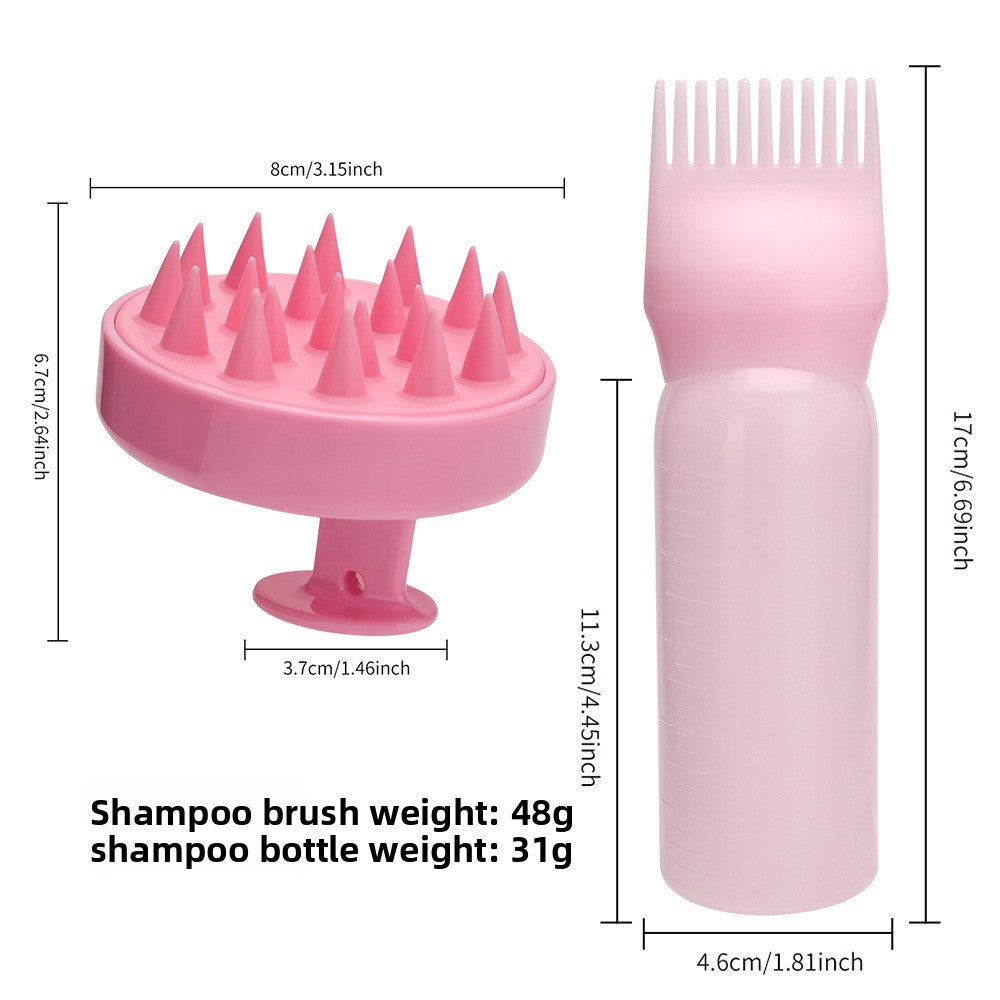 Silicone Scalp Massage Shampoo Brush and Hair Care Set
