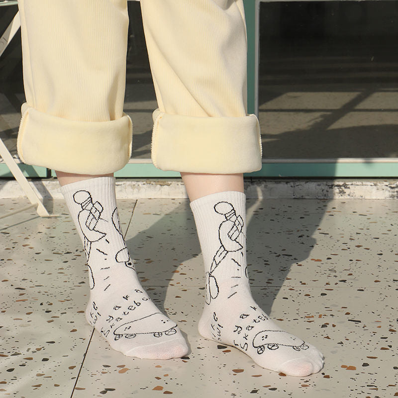 Mid Calf Cotton Socks for Men and Women