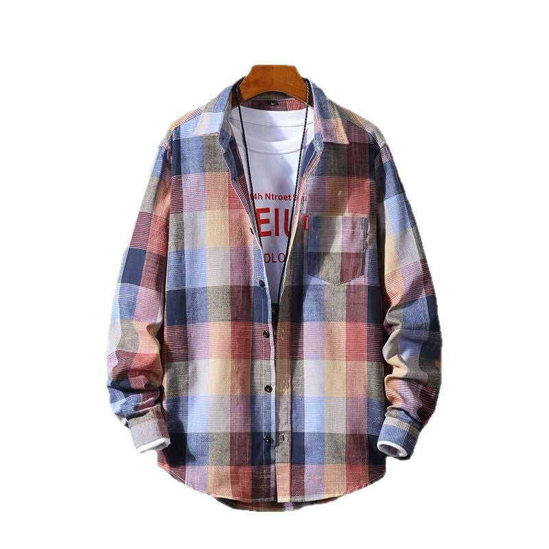 Mens Plaid Long Sleeve Shirt
