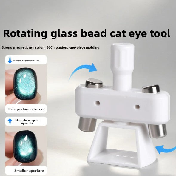 Nail art rotating glass bead cat eye makeup remover