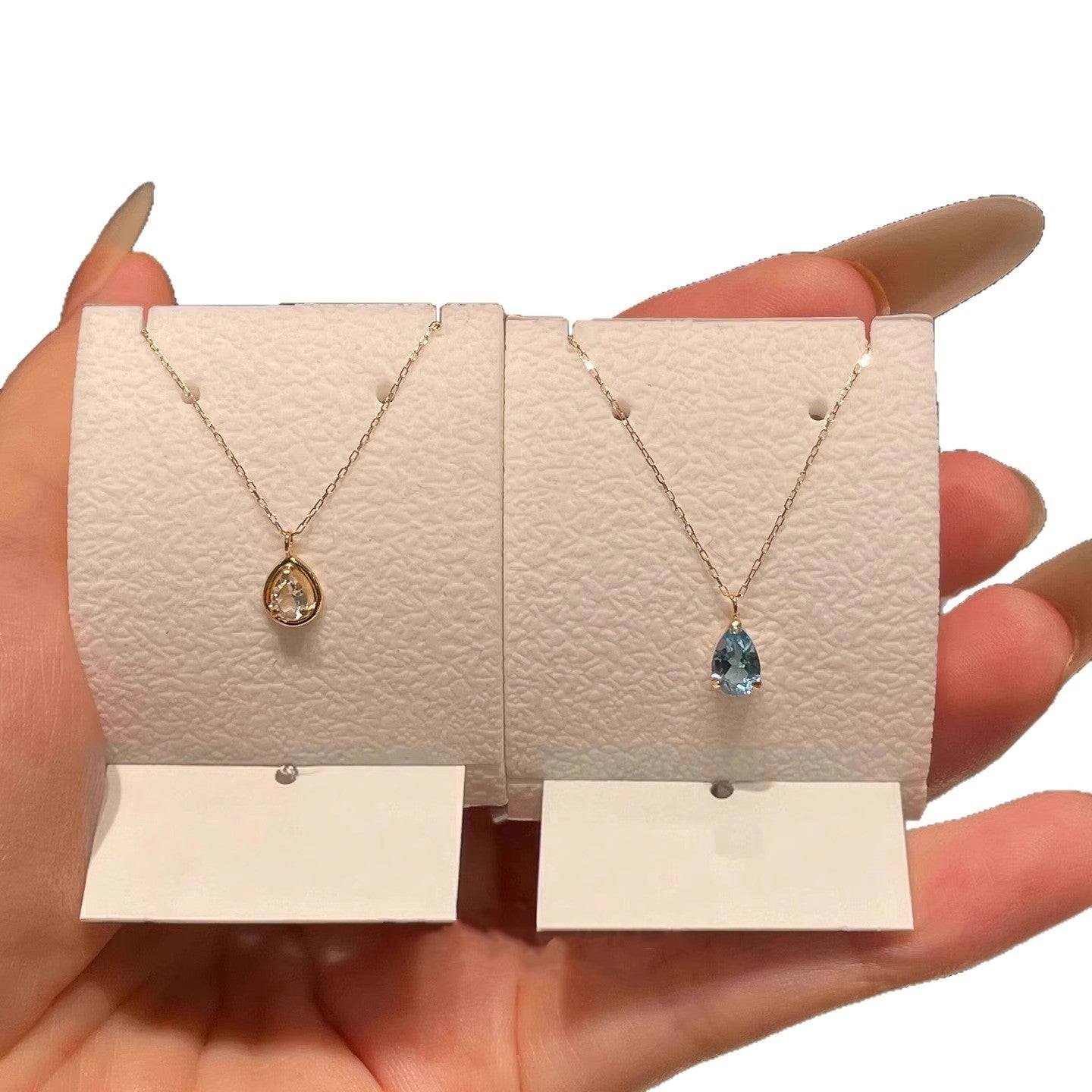 Aquamarine Water Drop Pendant Necklace