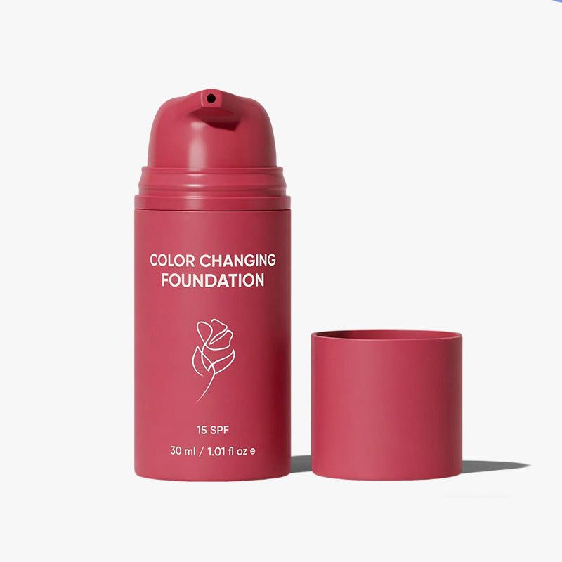 Floral Pattern Color Changing Foundation Lightweight Liquid Makeup