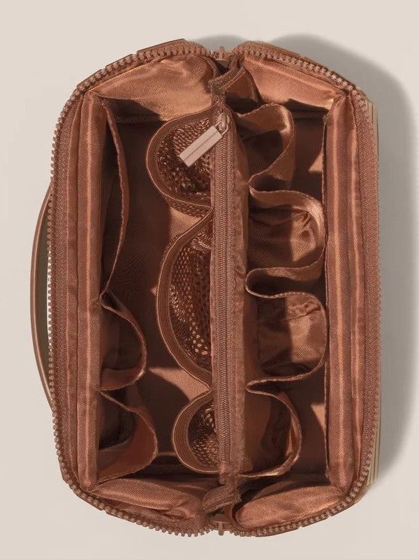 Geometric Stripe Makeup Bag Waterproof Toiletry Organizer