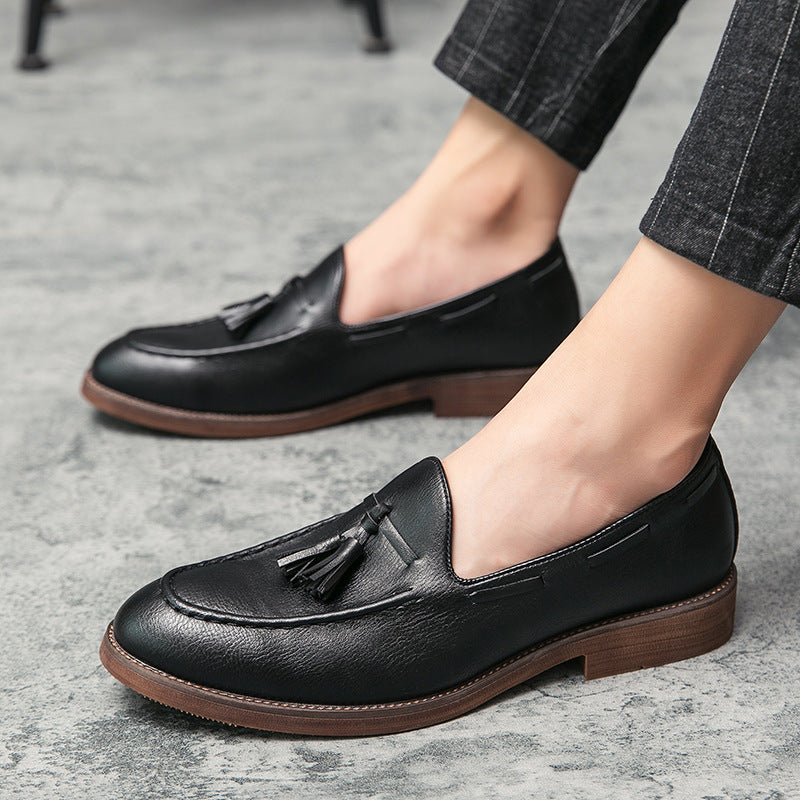 Pointed Slip-on Leather Shoes for Men