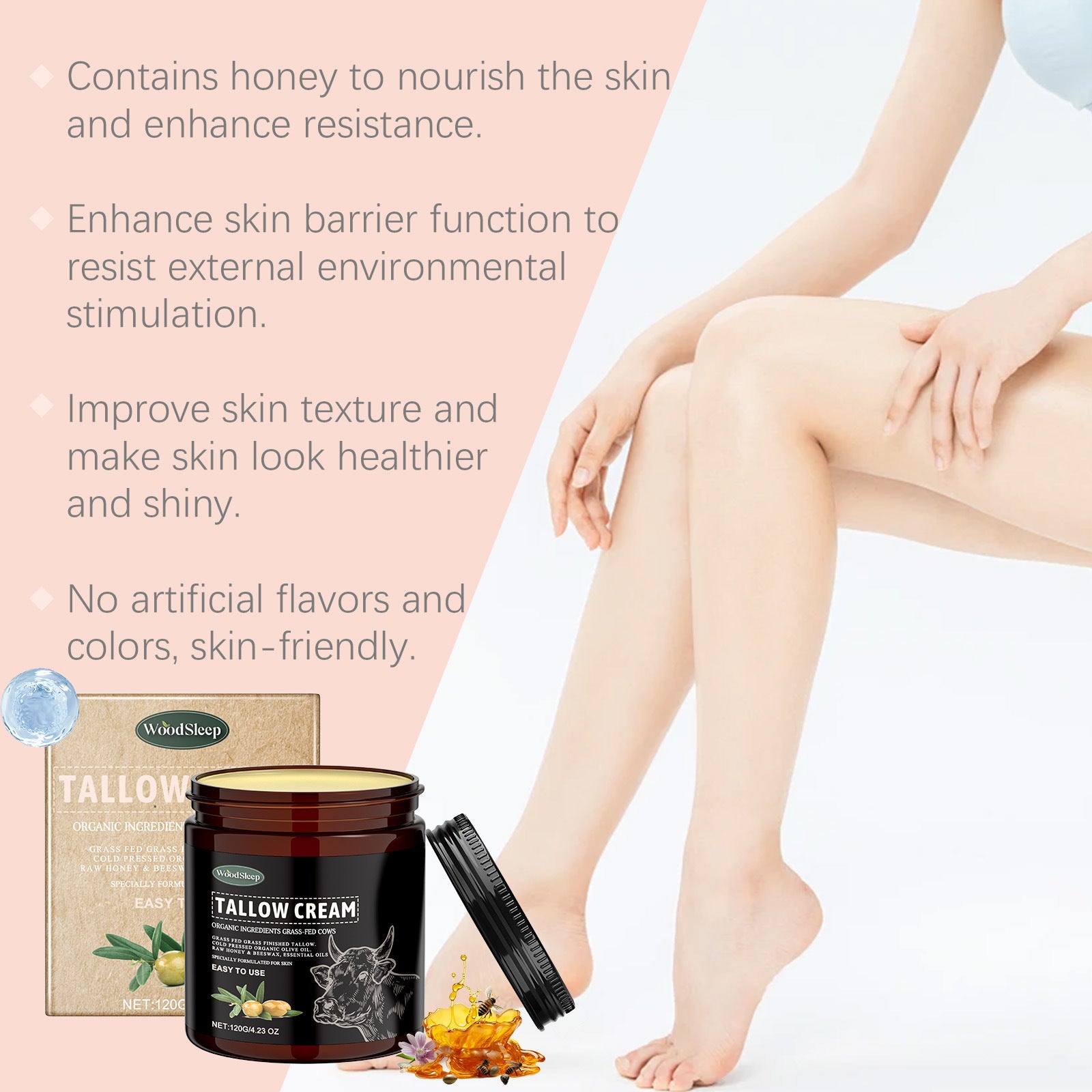 Beef tallow skin moisturizer skin care cream