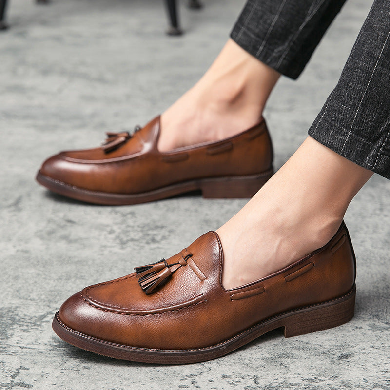 Pointed Slip-on Leather Shoes for Men