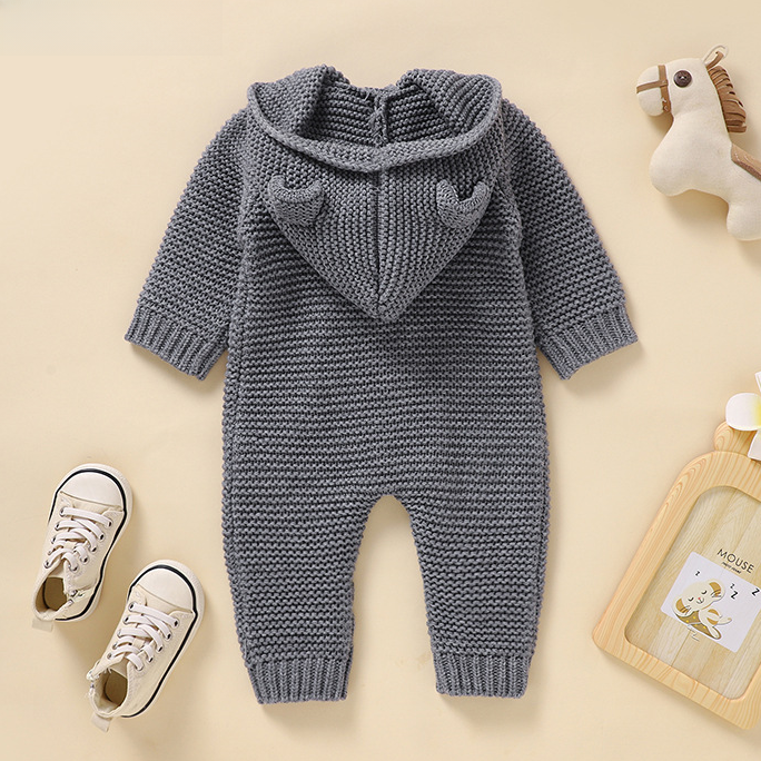 Childrens Knitted Hooded Romper