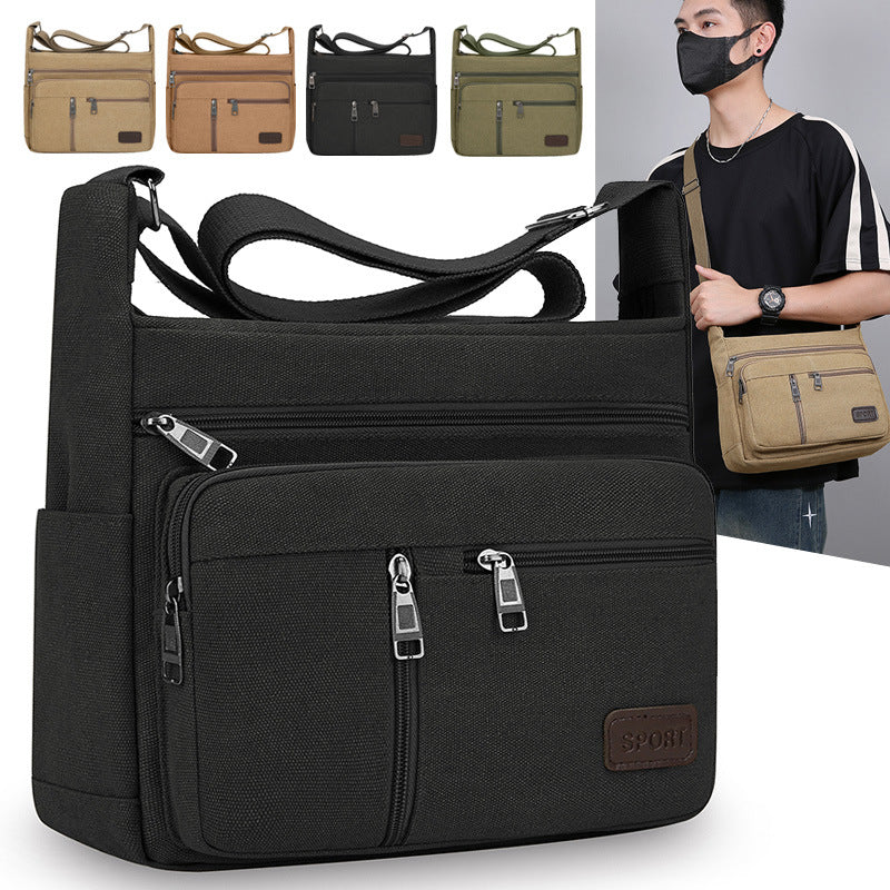 Canvas Crossbody Messenger Bag for Men