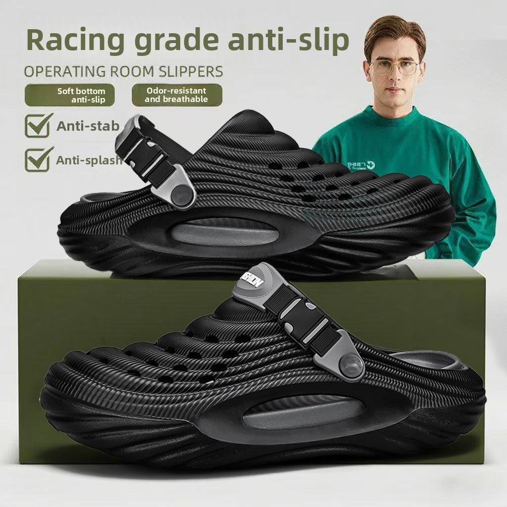 Breathable Perforated Slip-On Sandals for Men