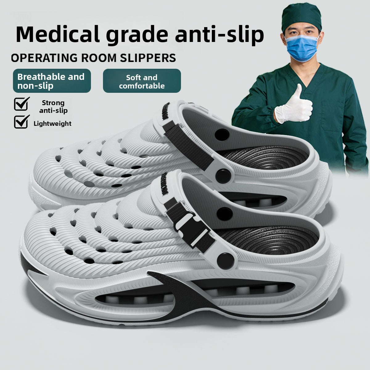 Breathable Perforated Slip-On Sandals for Men