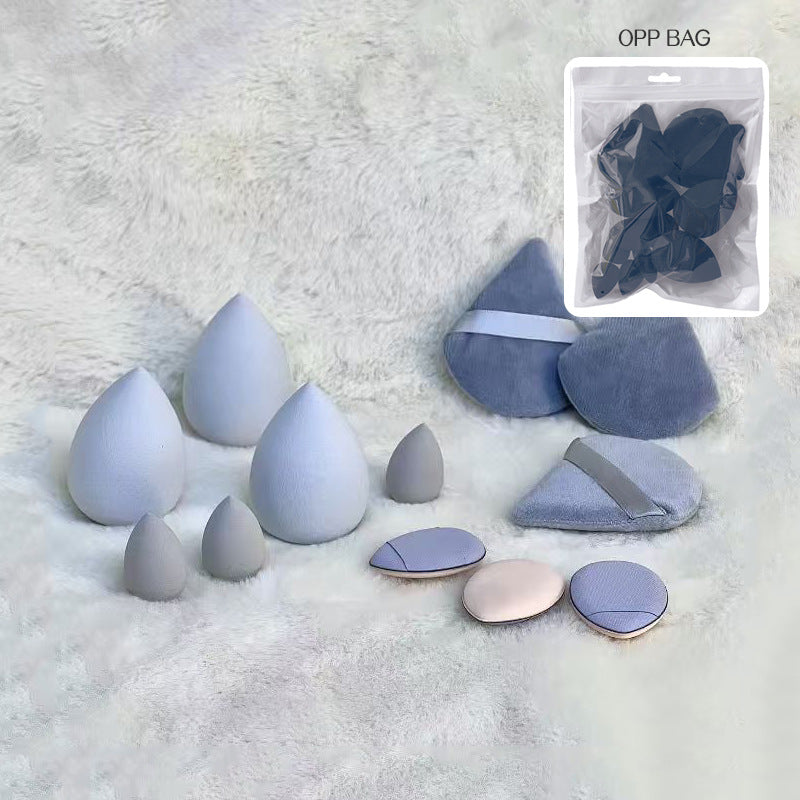 Soft Angled Makeup Sponge and Powder Puff Set