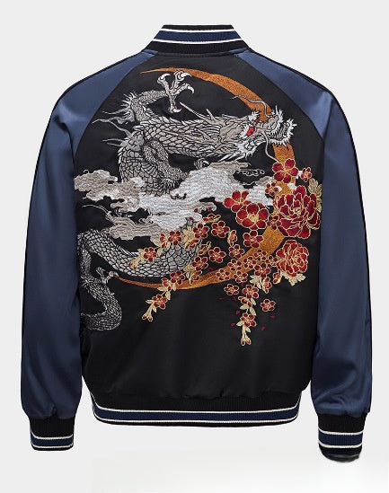 Spring and Autumn Chinese Style Heavy Industry Yokosuka Jacket Coat for Men and Women with Embroidered Nine-Tailed Fox Chinese Style Baseball Jacket Retro Personality