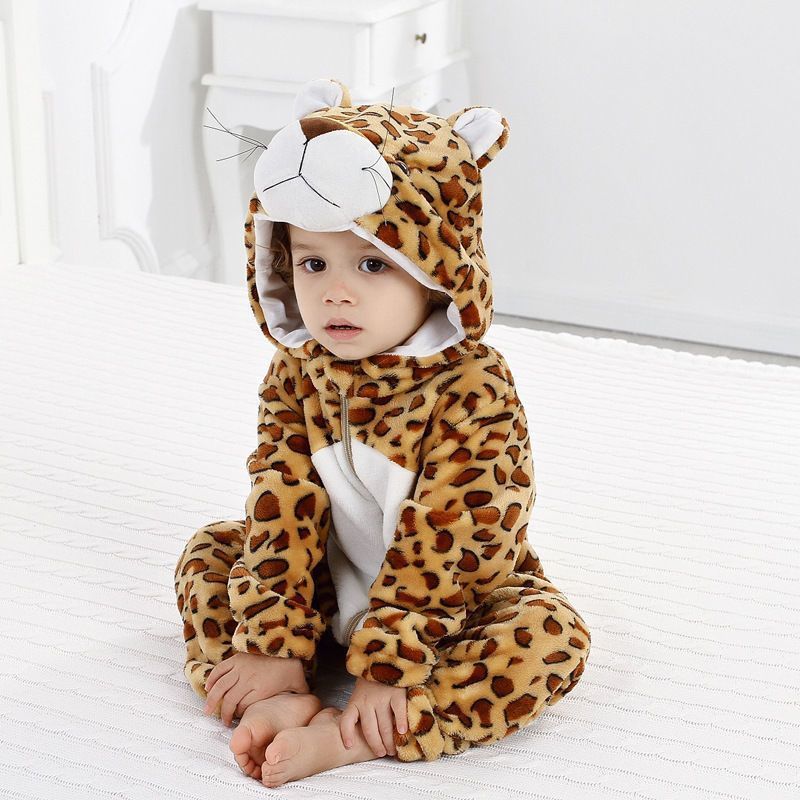 Infant Flannel Romper with Hood
