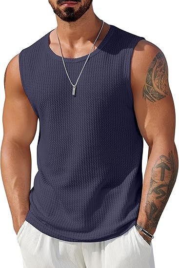 Men Sleeveless Vest Tank Top Breathable Summer Casual