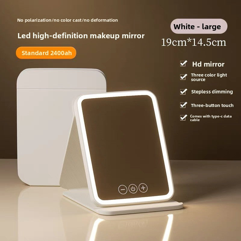 Folding LED Makeup Mirror with Adjustable Light