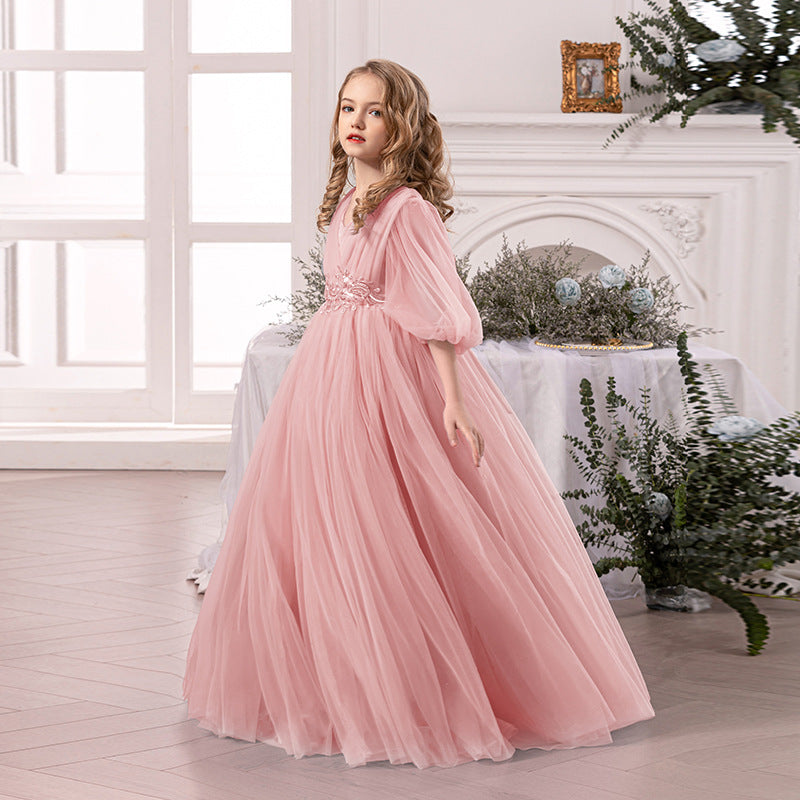 Little Girls Fluffy Princess Dress for Birthday Wedding Party