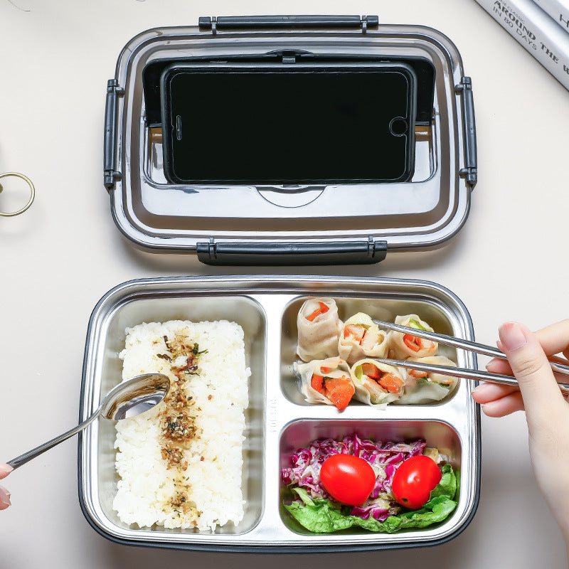 304 Stainless Steel Compartmented Lunch Box for Kids Students Office