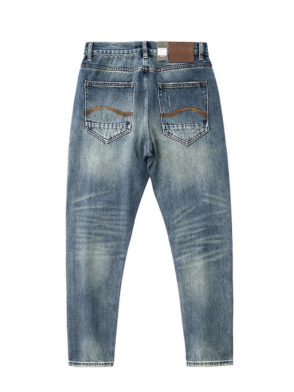 American Retro Straight Denim Pants for Men