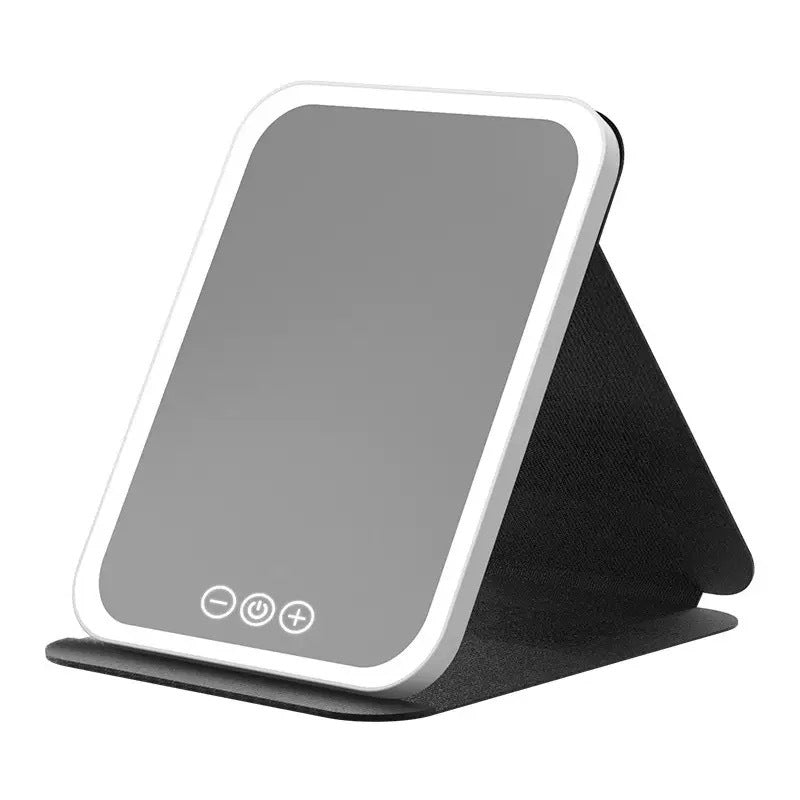 Folding LED Makeup Mirror with Adjustable Light