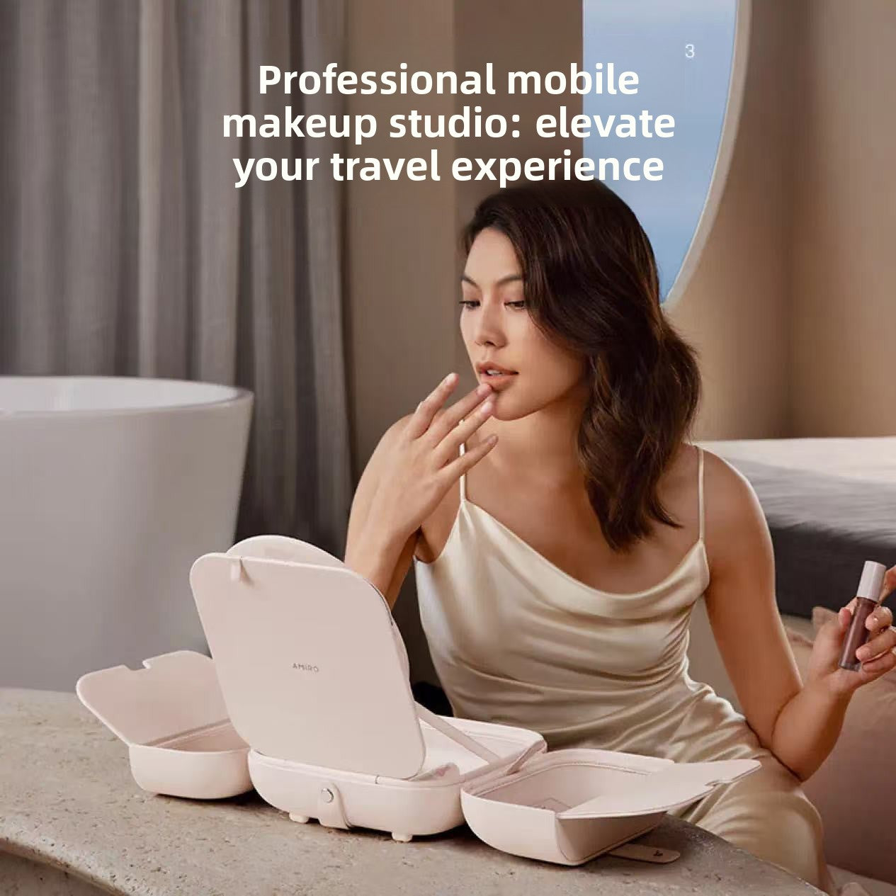 Portable LED Makeup Mirror with Adjustable Light