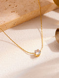 Geometric Zircon Titanium Steel Necklace