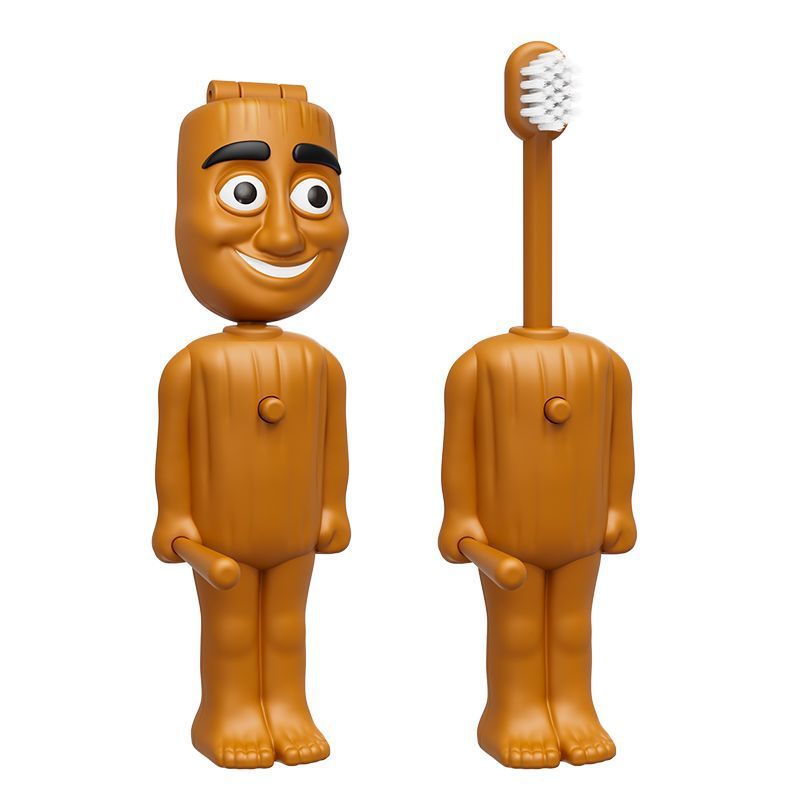 Retractable Kids Toothbrush with Wooden Figure