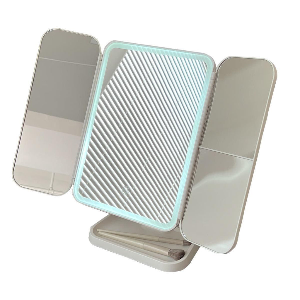 LED Makeup Mirror with Light Foldable Desktop