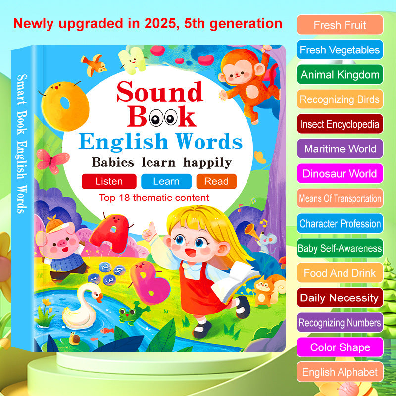 New cross-border animal early education enlightenment point reading voice book English children early education fun learning book toys