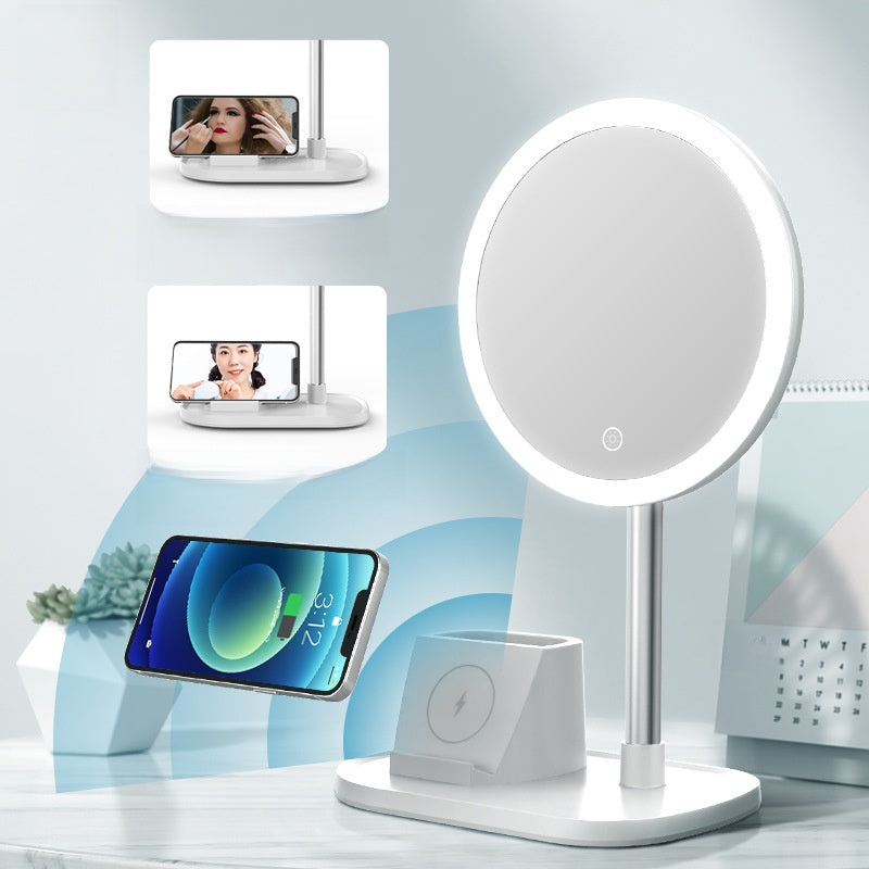 Makeup mirror with lights