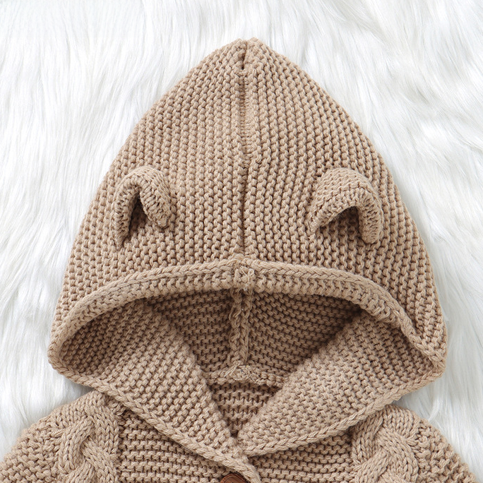 Childrens Knitted Hooded Romper